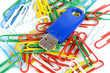 USB disk and paper clips USB disk and paper clips
