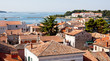 View over roof and the port in Porec. View over roof and the port in Porec.