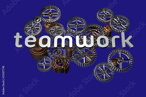 Illustration: Teamwork - 3D - isoliert Teamwork - 3D - isoliert