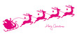 Christmas Sleigh Santa & 4 Flying Reindeers Pink