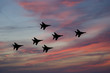 Flight of modern combat fighters