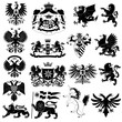 Coat of arms and heraldic animals set