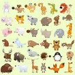 Big vector cartoon animal set