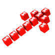 Arrow directed to top with percent symbols 3d Arrow directed to top with percent symbols 3d