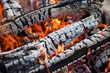 Fire in a fireplace