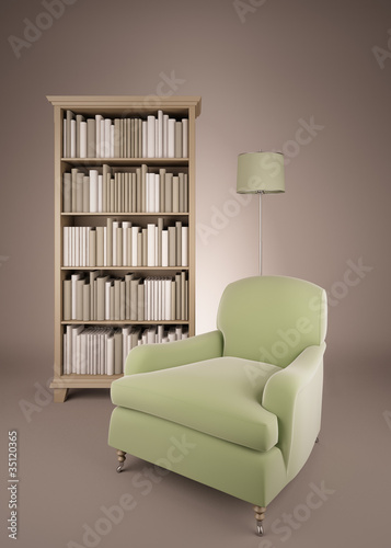 Illustration: Home library Home library