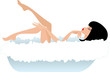 Woman in a bath. vector, gradient