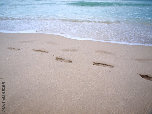 Photo: south beach footprints in sand south beach footprints in sand