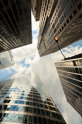 Photo: Upward view of Chicago skyscrapers Upward view of Chicago skyscrapers