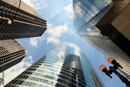 Photo: Upward view of Chicago skyscrapers Upward view of Chicago skyscrapers