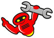 illustration of robot with wrench