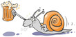 Funny Snail brings a Beer. Funny Snail brings a Beer.