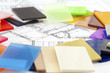 color samples of architectural materials - plastics