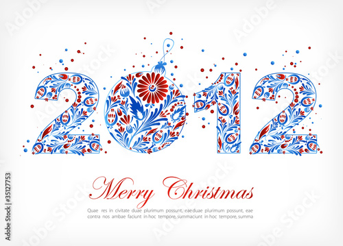 Vector: Sign 2012. Merry Christmas card Sign 2012. Merry Christmas card