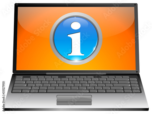 Vektor: Laptop mit Info Button Laptop mit Info Button