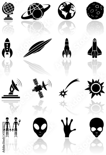 Vector: Space icons Space icons