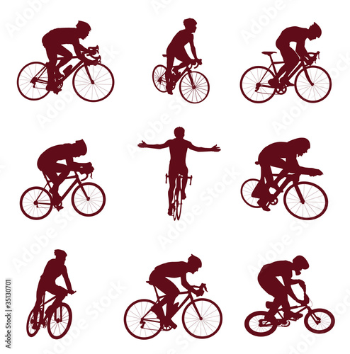 Vector: Cycling silhouettes Cycling silhouettes