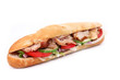 Gyros baguette over white