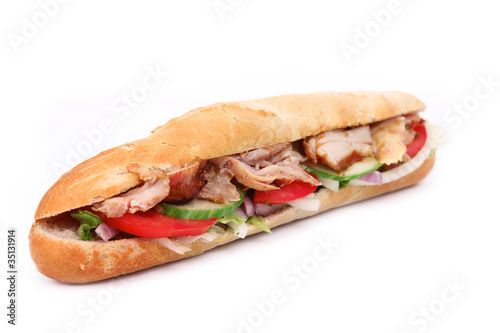 Foto: Gyros baguette over white Gyros baguette over white
