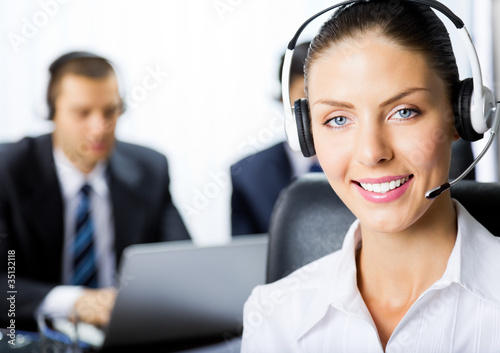 Photo: Customer support phone operator Customer support phone operator