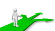 Video: 3d man walking on green arrows 3d man walking on green arrows
