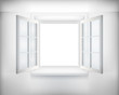 Opened window. Vector illustration. Opened window. Vector illustration.