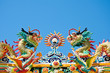 Photo chinese style dragon statue in the sky, no clouds. Photo chinese style dragon statue in the sky, no clouds.