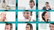 3d cube with videos about work in office in it