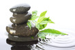 Stacked stones in water