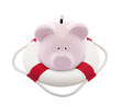 Savings help. Piggy bank with Lifebuoy Savings help. Piggy bank with Lifebuoy