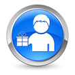 Postbote mit Geschenkbox - Button