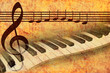Fondo per musica pianoforte, chiave di sol e inno europeo