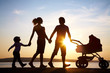 Photo: Family walk at sunset Family walk at sunset
