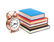clock and books