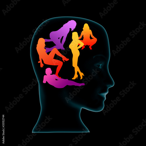 Illustration: Head obsessed with sex Head obsessed with sex
