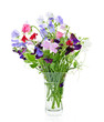 Bouquet of sweet pea flowers in vase Bouquet of sweet pea flowers in vase