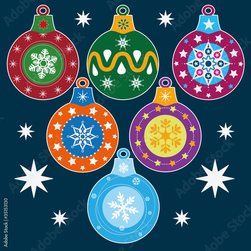 Vektor: Vektor Christbaum Kugeln Vektor Christbaum Kugeln