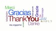 Thank you international traduction tag cloud animation
