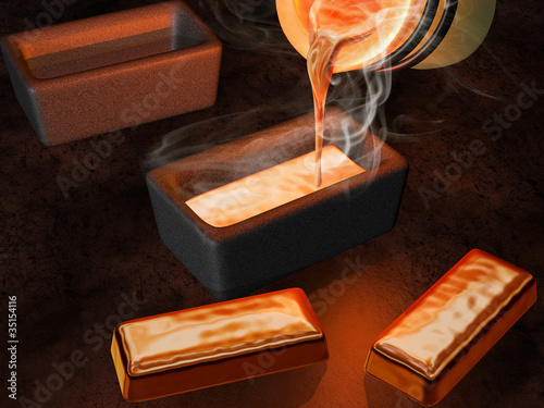 Illustration: Gold ingot casting Gold ingot casting