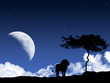 Beautiful  wallpaper with a lion