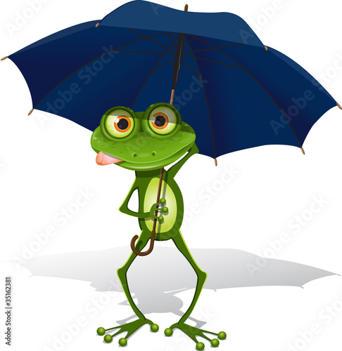Vektor: frog and umbrella frog and umbrella