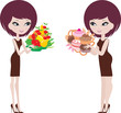 Two women thick and thin. vector