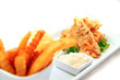 fried banana snack with french fries fried banana snack with french fries