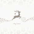 Flying Reindeer, Christmas Ball & Snowflakes Taupe