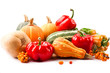 Autumn harvest on white background