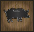 Blackboard pig restaurant menu card
