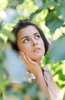 thoughtful cute girl in nature