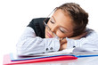 Sleeping on the books girl