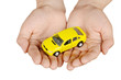 Toy car in hand Toy car in hand