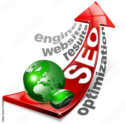 Illustration: SEO positive red arrow SEO positive red arrow